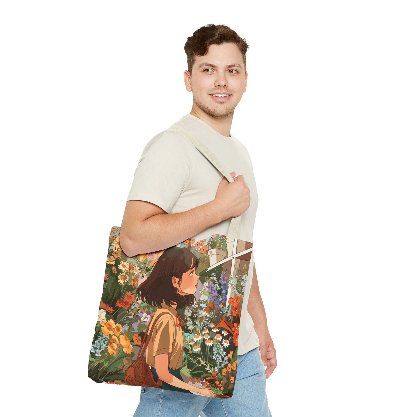 Girl and Flower Shop Tote Bag (AOP) - StyleMZ