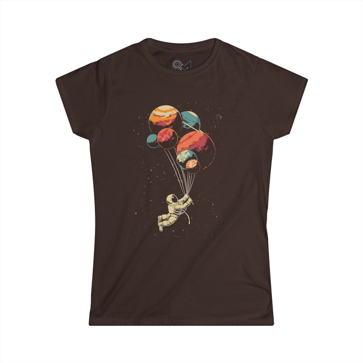 Astronaut and balloon Women's Softstyle Tee - StyleMZ