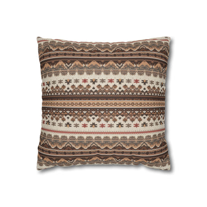 Warm Nordic Knit  Faux Suede Square Pillowcase - StyleMZ