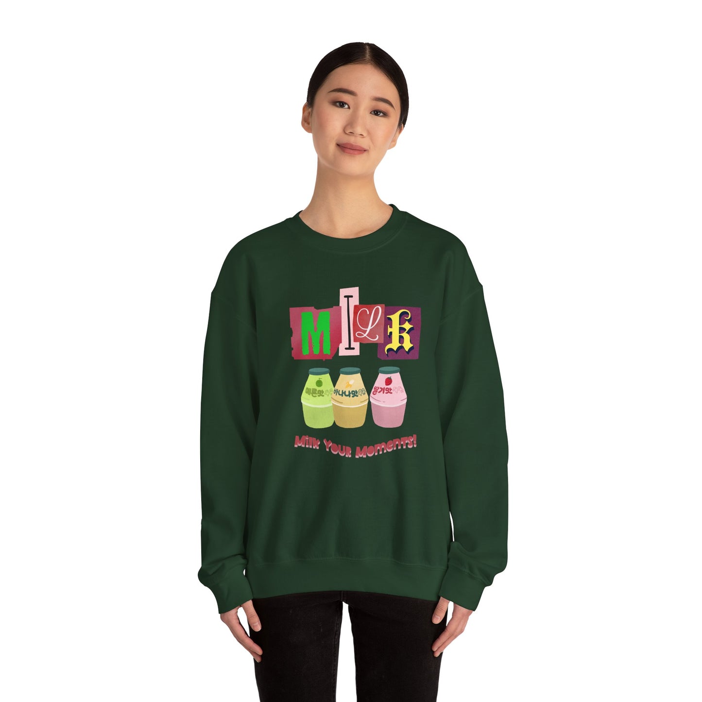 Milk your moment! Unisex Heavy Blend™ Crewneck Sweatshirt - StyleMZ