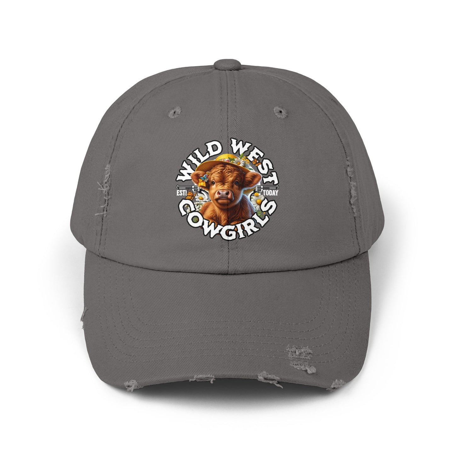 Korea - Wild West Cow Girls Unisex Distressed Cap - StyleMZ - Stylemz