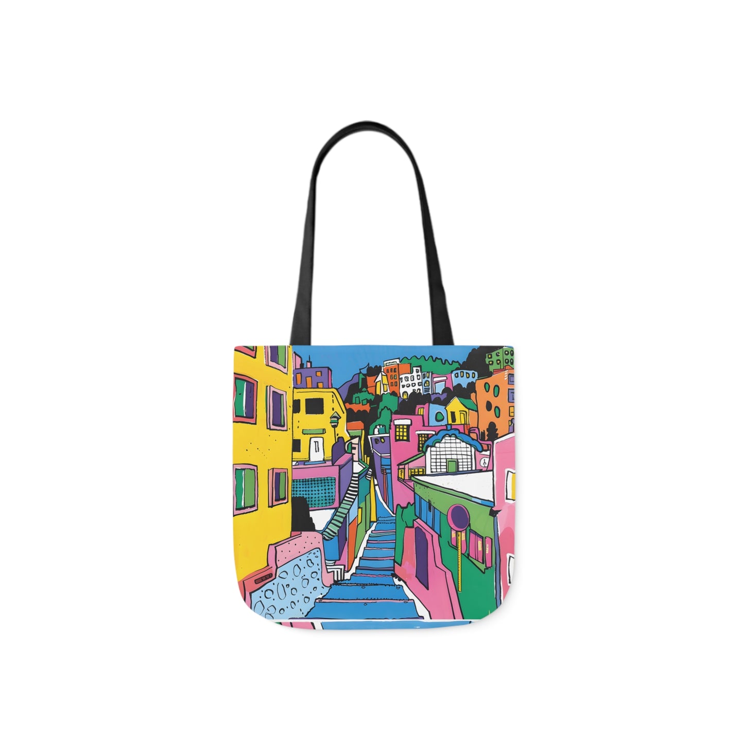 The hillside village in Korea Canvas Tote Bag, 5-Color Straps - StyleMZ