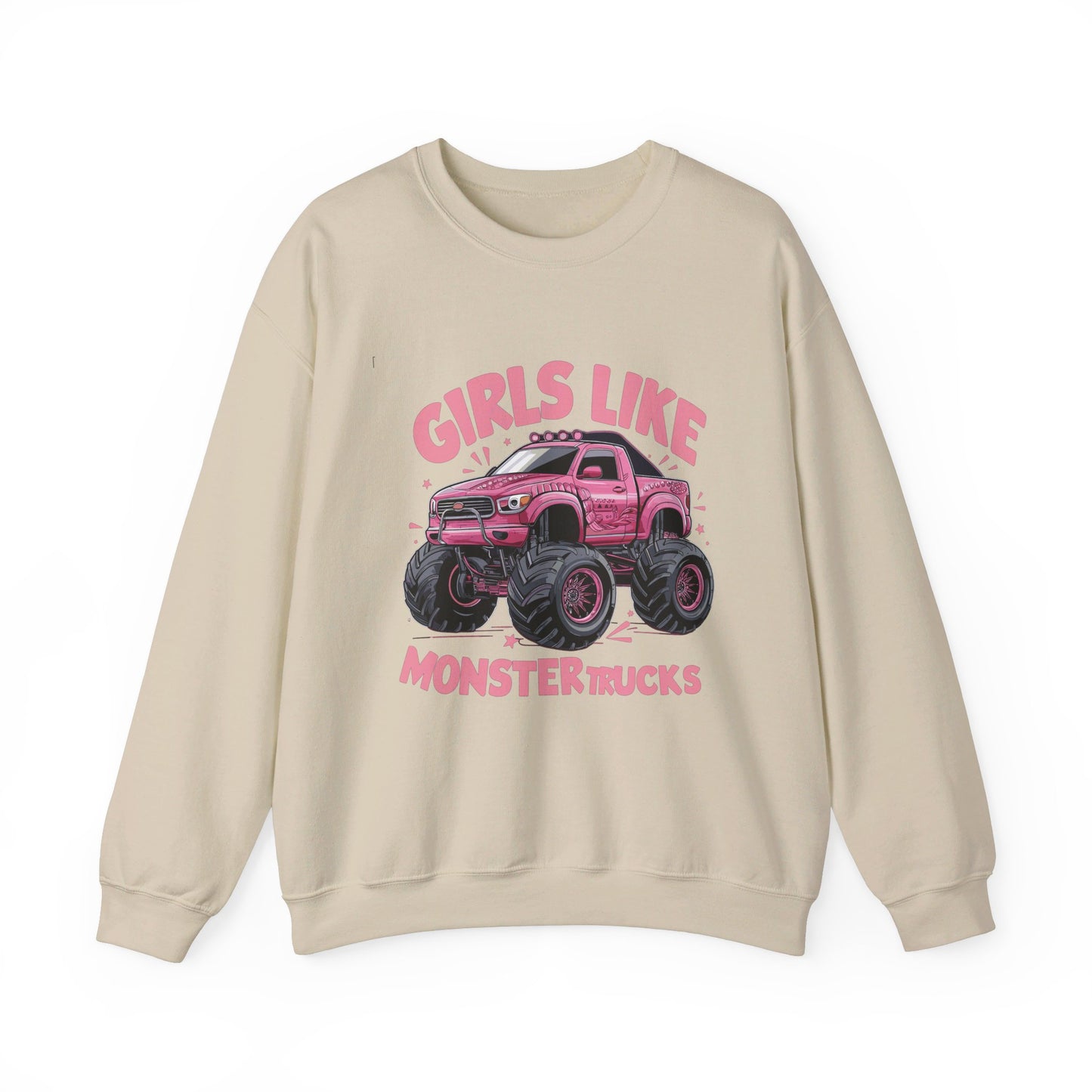 Korea -  Girls like monster trucks Unisex Heavy Blend™ Crewneck Sweatshirt  - StyleMZ