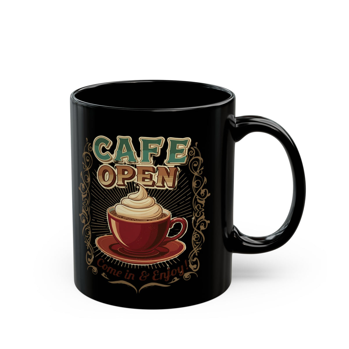 Taza negra de café de Corea (11 oz, 15 oz) - StyleMZ 