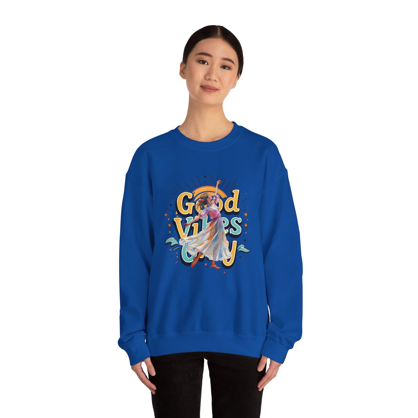 Good vibes only Unisex Heavy Blend™ Crewneck Sweatshirt - StyleMZ - Stylemz