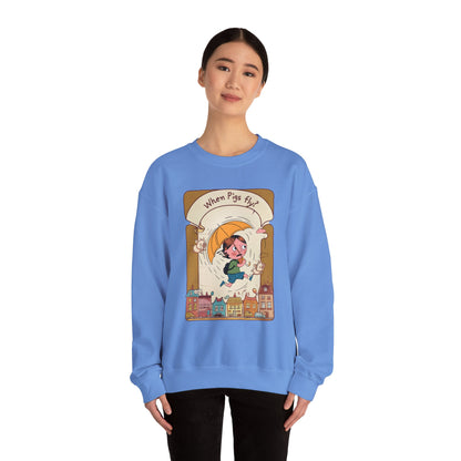 When pigs fly? Unisex Heavy Blend™ Crewneck Sweatshirt - StyleMZ