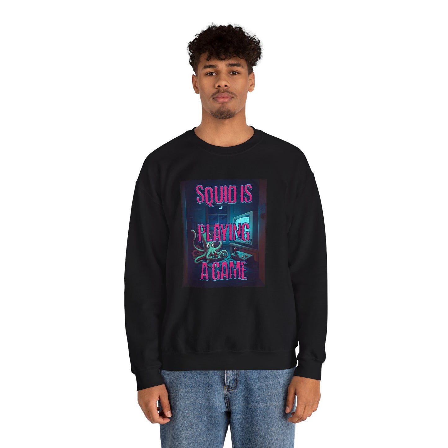 Squid is playing a game Unisex Heavy Blend™ Crewneck Sweatshirt - StyleMZ