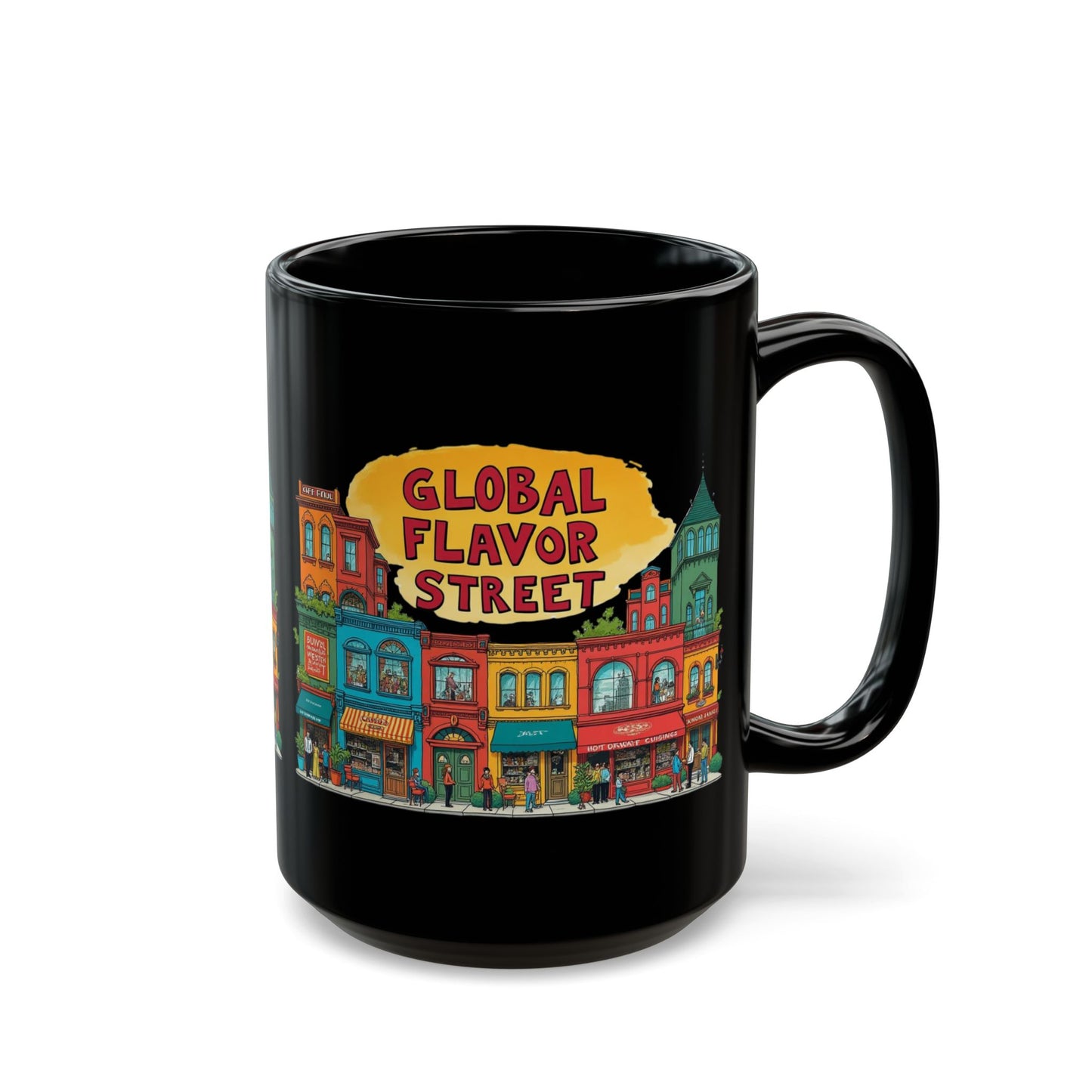 Global flavor street Black Mug (11oz, 15oz) - StyleMZ