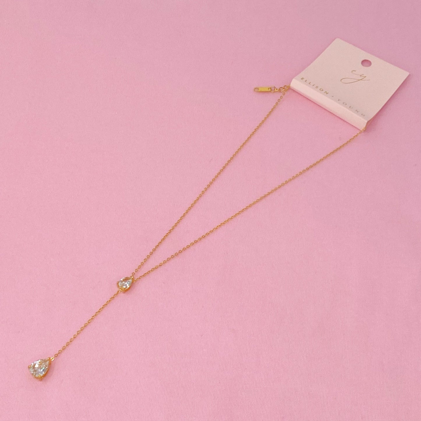 Superior Shine Drop Necklace with Dainty Chain Design