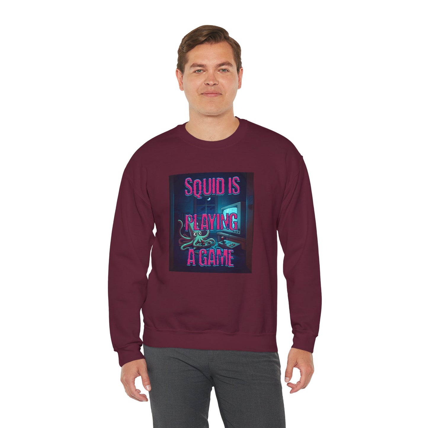 Squid is playing a game Unisex Heavy Blend™ Crewneck Sweatshirt - StyleMZ