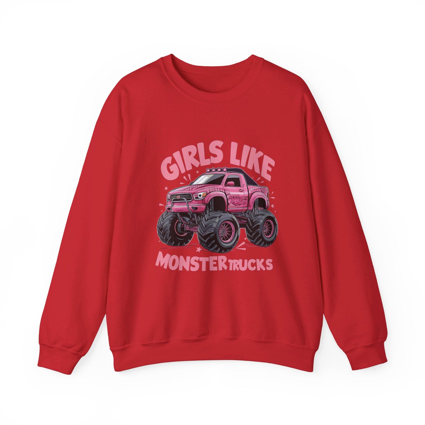 Korea -  Girls like monster trucks Unisex Heavy Blend™ Crewneck Sweatshirt  - StyleMZ