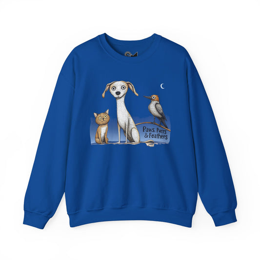 Paws, Purrs & Feathers Unisex Heavy Blend™ Crewneck Sweatshirt - Stylemz