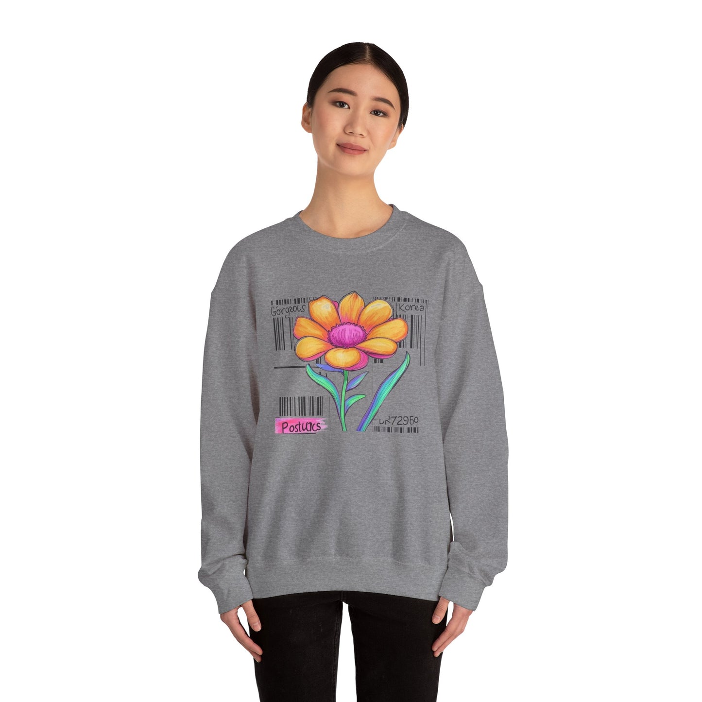 Gorgeous Flower Graphic Sweatshirt Unisex Crewneck All Seasons