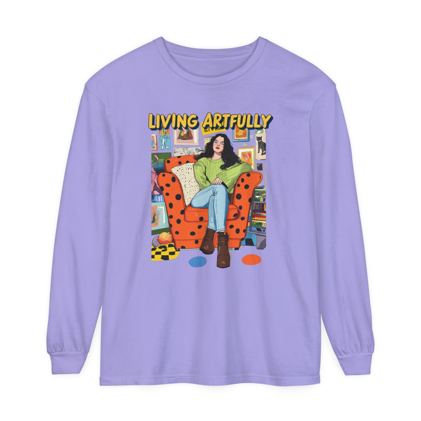 Living Artfully Unisex Garment-dyed Long Sleeve T-Shirt  - StyleMZ