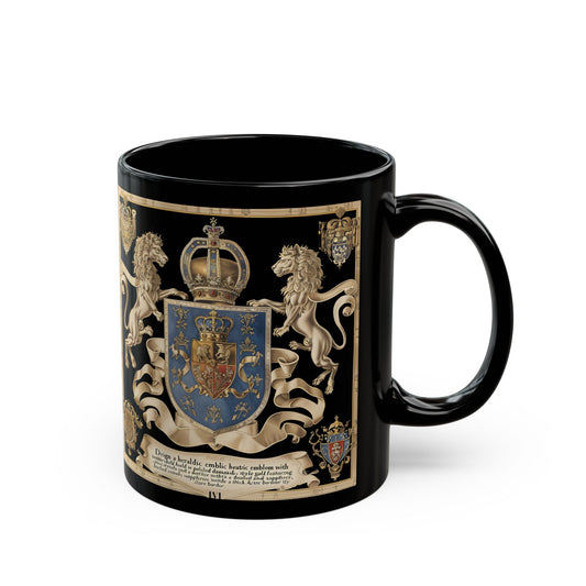 Taza negra Royal Heritage (11 oz, 15 oz) - Corea - StyleMZ 