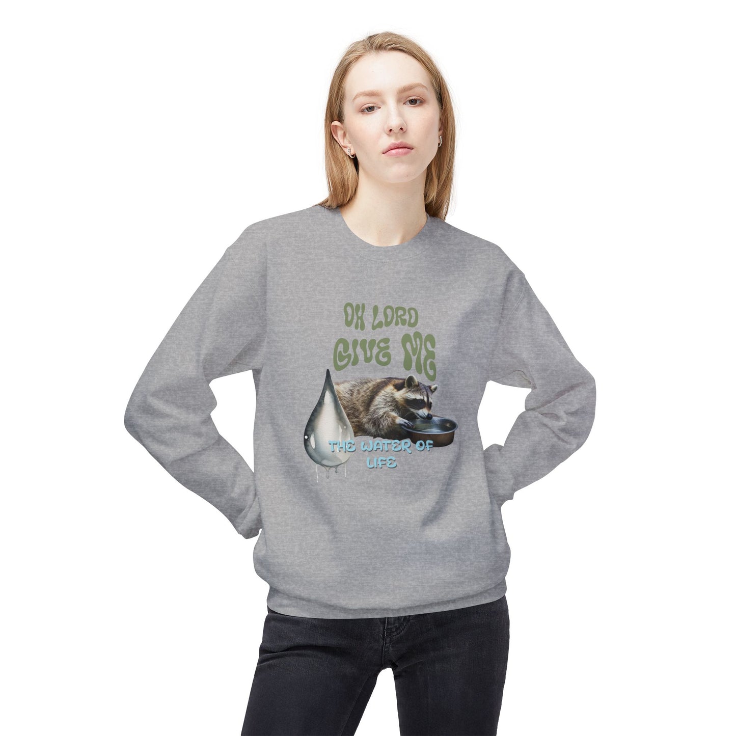 Korea -  The water of life Unisex Midweight Softstyle Fleece Crewneck Sweatshirt  - StyleMZ