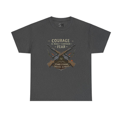 Courage is built through fear Unisex Heavy Cotton Tee