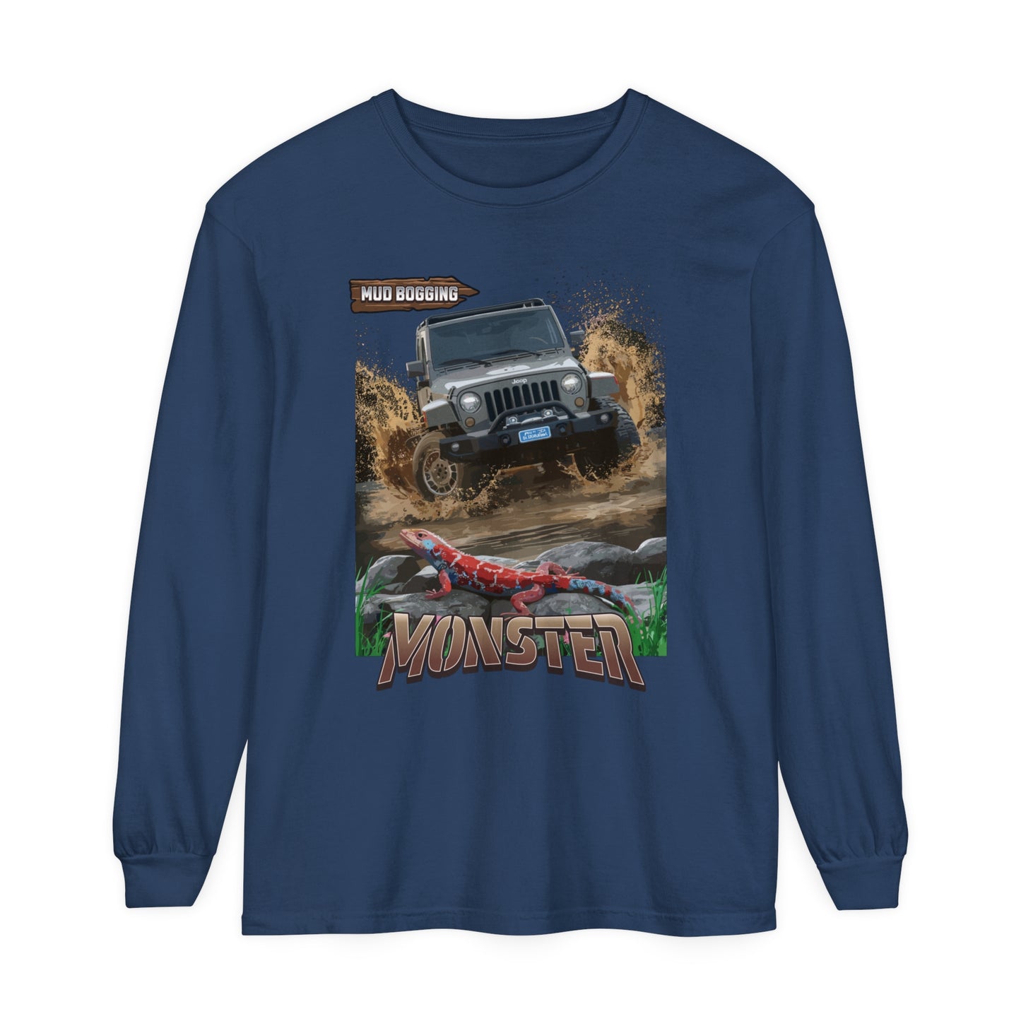 Monster car Unisex Garment-dyed Long Sleeve T-Shirt - StyleMZ