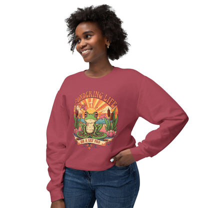 Pondering life Unisex Lightweight Crewneck Sweatshirt - StyleMZ