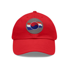 Korea -  Korean Flag Hat with Leather Patch (Round)  - StyleMZ