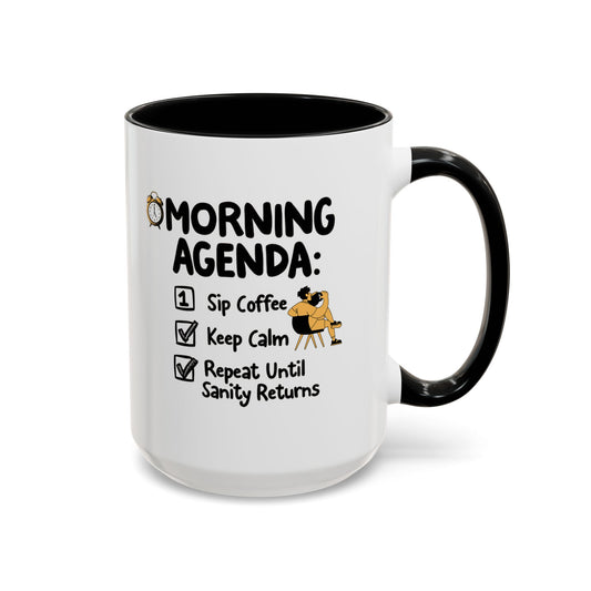 Korea -  Morning Agenda Accent Coffee Mug (11, 15oz)  - StyleMZ