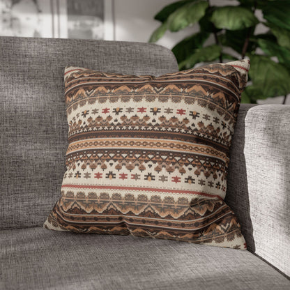 Warm Nordic Knit  Faux Suede Square Pillowcase - StyleMZ