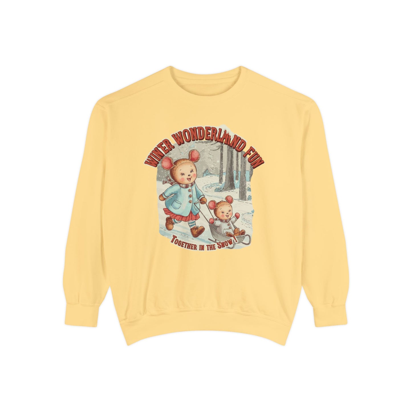 Korea -  Winter wonderland fun Unisex Garment-Dyed Sweatshirt  - StyleMZ