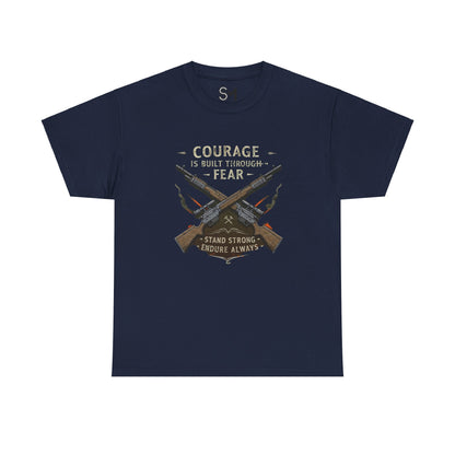 Courage is built through fear Unisex Heavy Cotton Tee