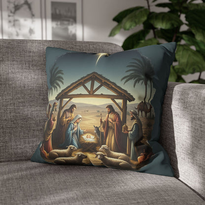 The baby was Jesus Faux Suede Square Pillowcase - StyleMZ