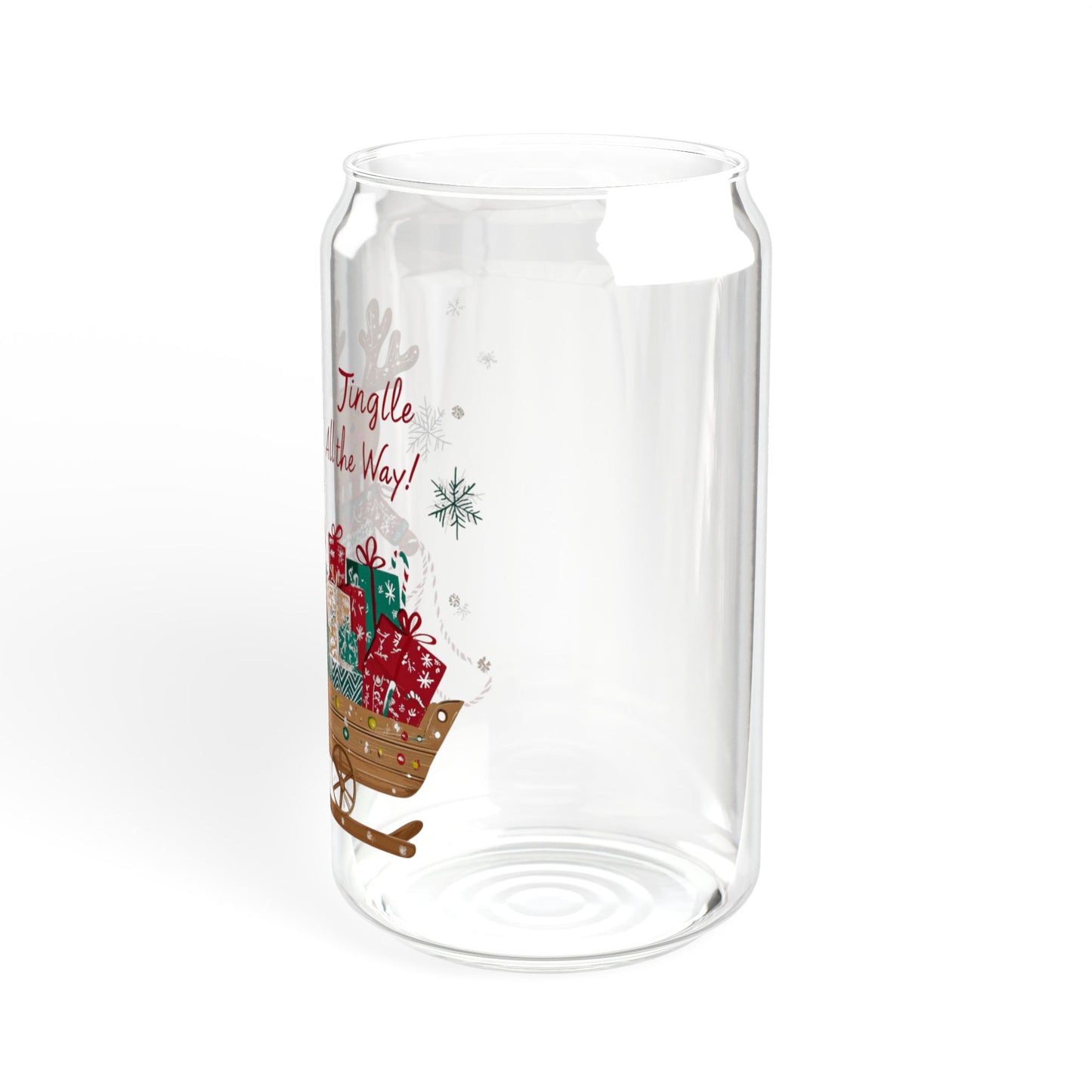 StyleMZ -  The Gingerbread Man's Love for Sleds Sipper Glass, 16oz  - StyleMZ