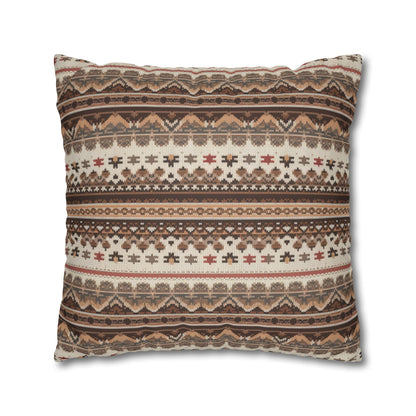 Warm Nordic Knit Faux Suede Square Pillowcase - StyleMZ - Stylemz