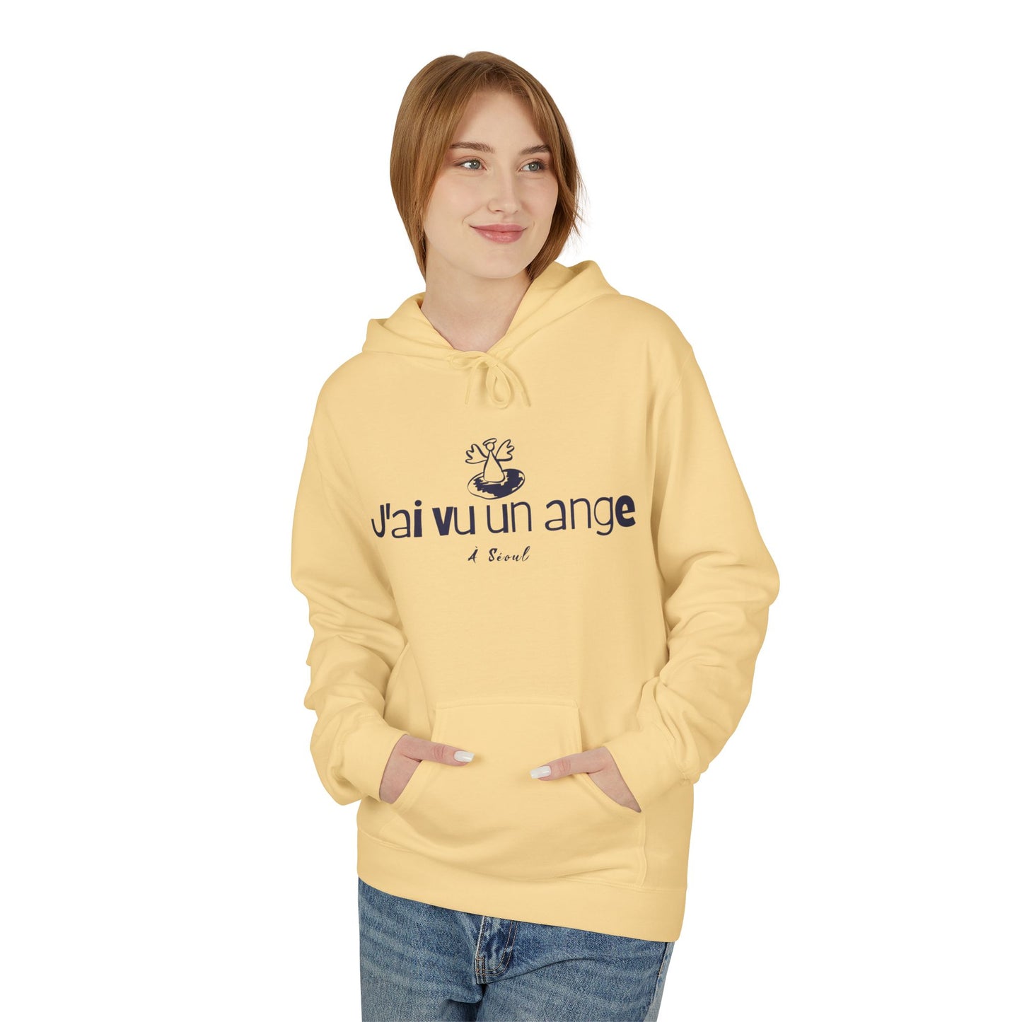 I saw an angel Unisex Midweight Softstyle Fleece Hoodie - StyleMZ