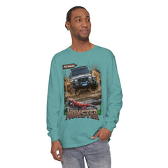 Korea -  Monster car Unisex Garment-dyed Long Sleeve T-Shirt  - StyleMZ