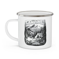 Corea - Camping es mi terapia Taza de camping esmaltada - StyleMZ 