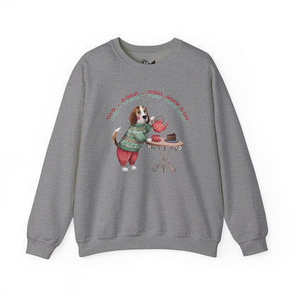 Tea + Cake = Paw-fect Day Unisex Heavy Blend™ Crewneck Sweatshirt - StyleMZ