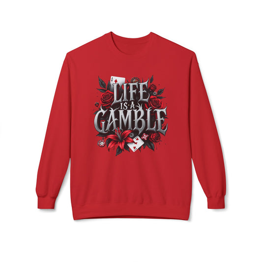 Korea - Life is a gamble Unisex Midweight Softstyle Fleece Crewneck Sweatshirt - StyleMZ - Stylemz