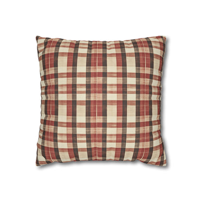 StyleMZ -  Foliage hue plaid Spun Polyester Square Pillowcase  - StyleMZ