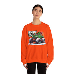 StyleMZ -  ROCKIN' THRU THE SNOW Unisex Heavy Blend™ Crewneck Sweatshirt  - StyleMZ