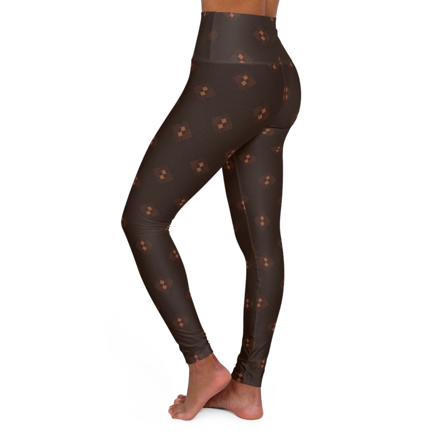 Autumn Argyle High Waisted Yoga Leggings (AOP) - StyleMZ