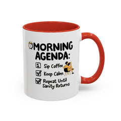 Taza de café con acento de agenda matutina (11 oz y 15 oz) de Corea - StyleMZ 