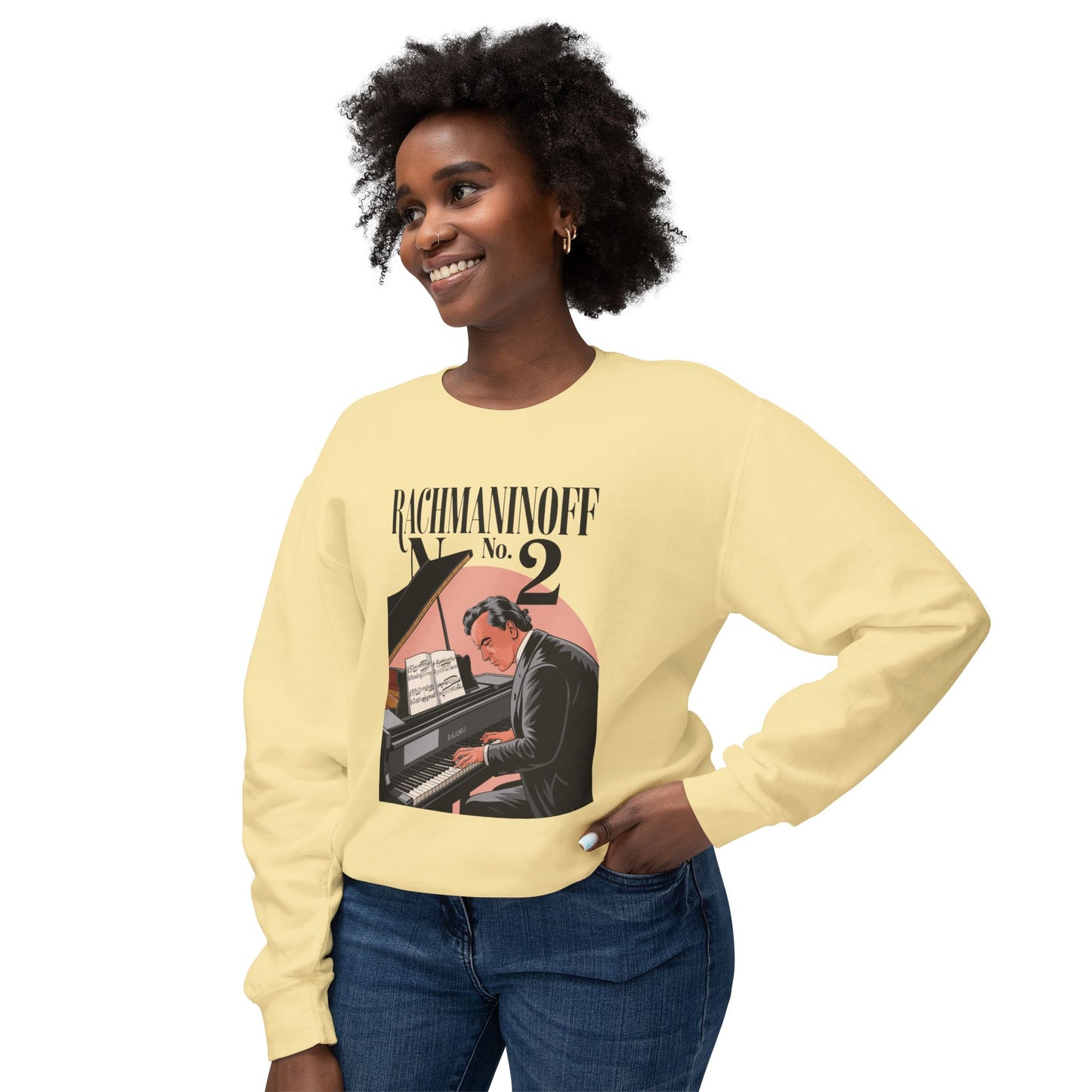 Korea -  Rachmaninoff No. 2 Unisex Lightweight Crewneck Sweatshirt  - StyleMZ