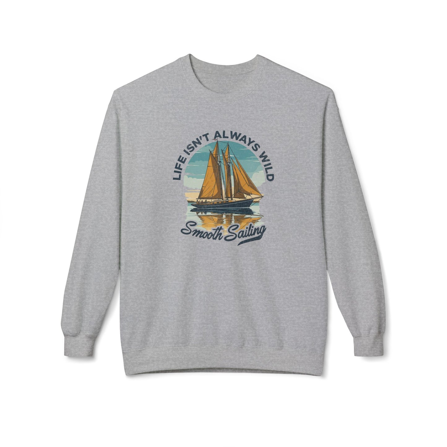 Smooth sailing Unisex Midweight Softstyle Fleece Crewneck Sweatshirt  - Korea  - StyleMZ