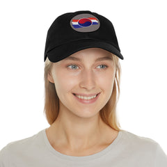 Korea -  Korean Flag Hat with Leather Patch (Round)  - StyleMZ