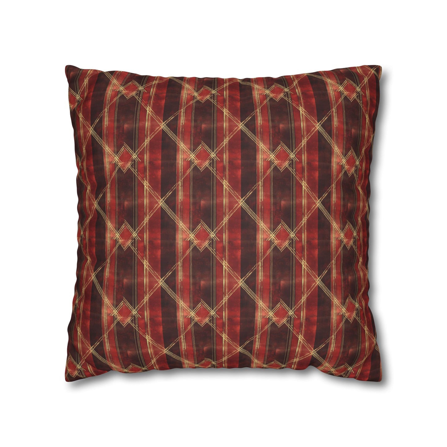 StyleMZ -  Sparkly red hues Faux Suede Square Pillowcase  - StyleMZ