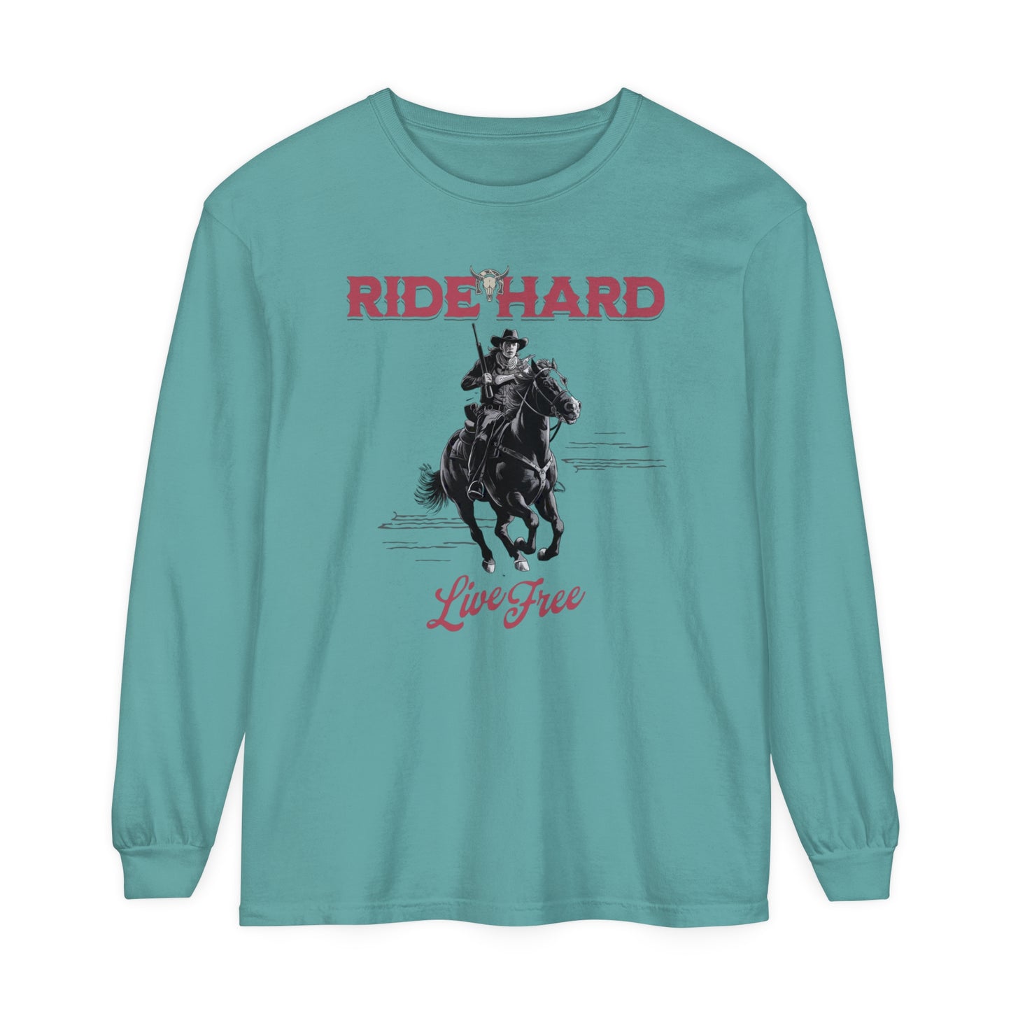 Ride hard Unisex Garment-dyed Long Sleeve T-Shirt - StyleMZ