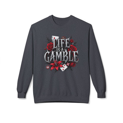 Korea -  Life is a gamble Unisex Midweight Softstyle Fleece Crewneck Sweatshirt  - StyleMZ