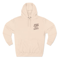 Sudadera con capucha de tres paneles de polar con el mensaje Jesús era carpintero - Corea - StyleMZ 