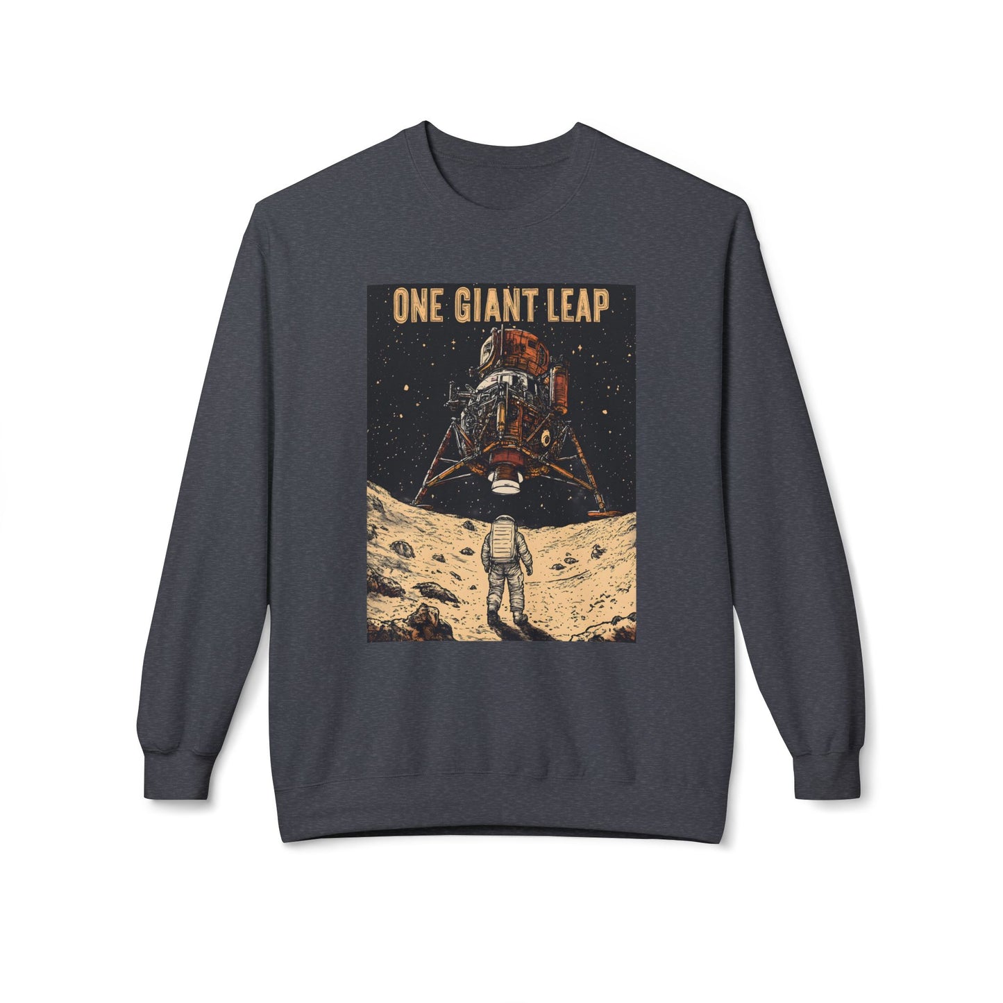 Korea -  One giant leap Unisex Midweight Softstyle Fleece Crewneck Sweatshirt  - StyleMZ