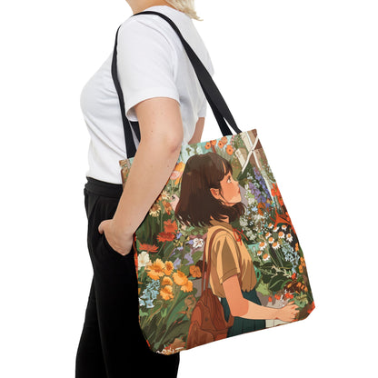 Girl and Flower Shop Tote Bag (AOP) - StyleMZ