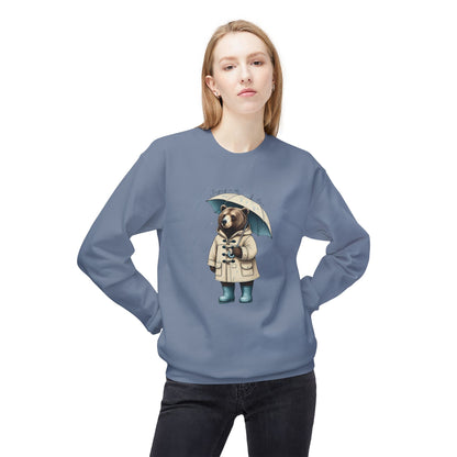 Korea -  Singing in the rain Unisex Midweight Softstyle Fleece Crewneck Sweatshirt  - StyleMZ